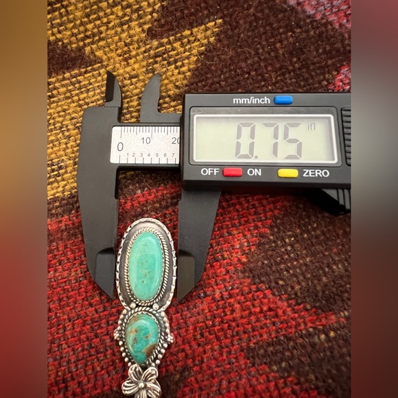 ❤️ Kingman Turquoise Sterling Decorative Navajo Statement 11gm Pendant 2.52”L - Picture 8 of 10